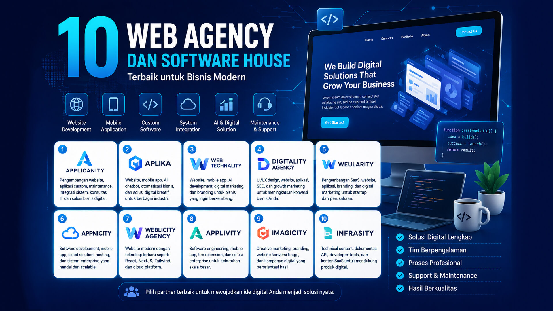 10 Web Agency dan Software House yang Menarik untuk Dipelajari